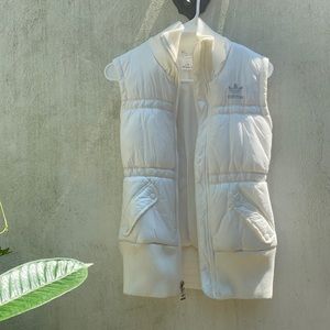 Adidas White Puffy Vest Jacket Size S